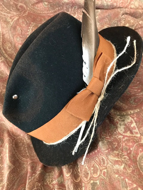 Imperfect Distressed Short Brim Rustic Hat w/ Burned Edges