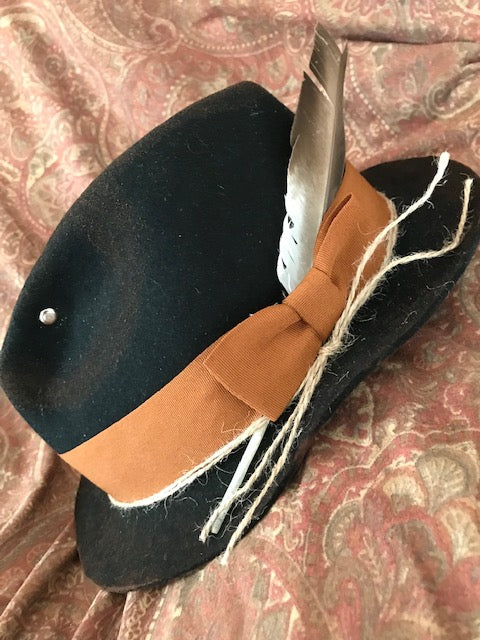 Imperfect Distressed Short Brim Rustic Hat w/ Burned Edges