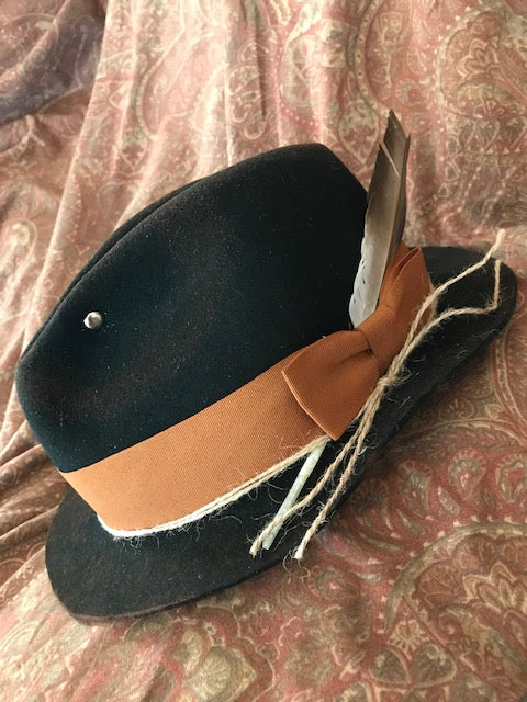 Imperfect Distressed Short Brim Rustic Hat w/ Burned Edges