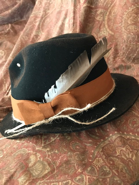 Imperfect Distressed Short Brim Rustic Hat w/ Burned Edges