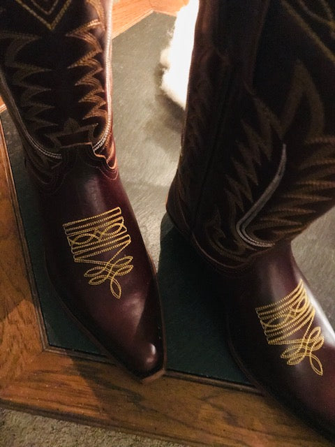 "The Tuscan Brown" Gold Stitched Urban Ranch Cowboy Boots