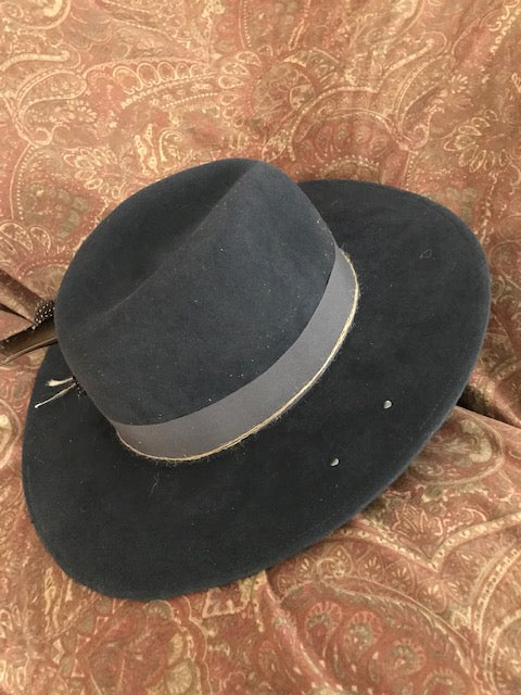 "The Cool Grey Rivoting Feathered One" Fine Felt Hat