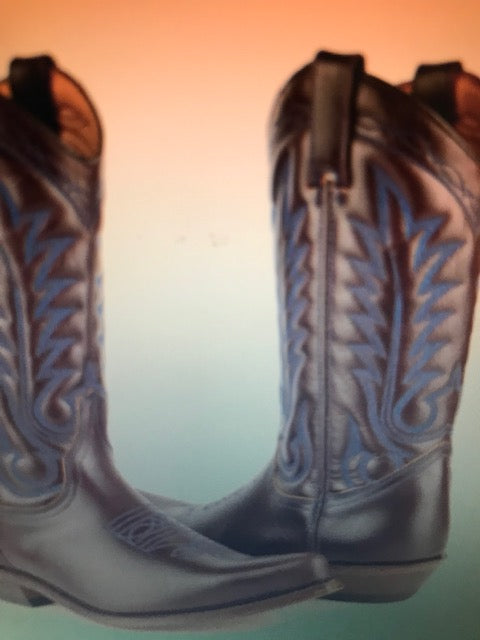 "The Louisville Blue Stitch" Urban Ranch Cowboy Boots