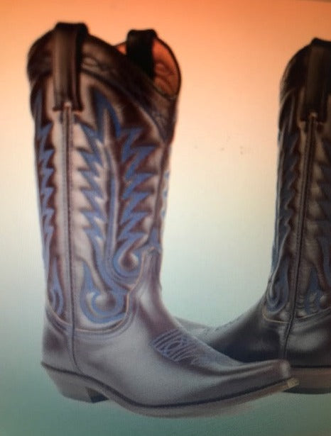 "The Louisville Blue Stitch" Urban Ranch Cowboy Boots