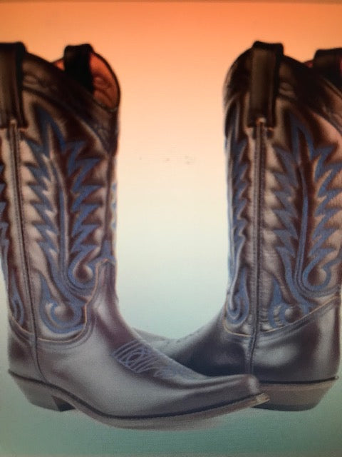 "The Louisville Blue Stitch" Urban Ranch Cowboy Boots