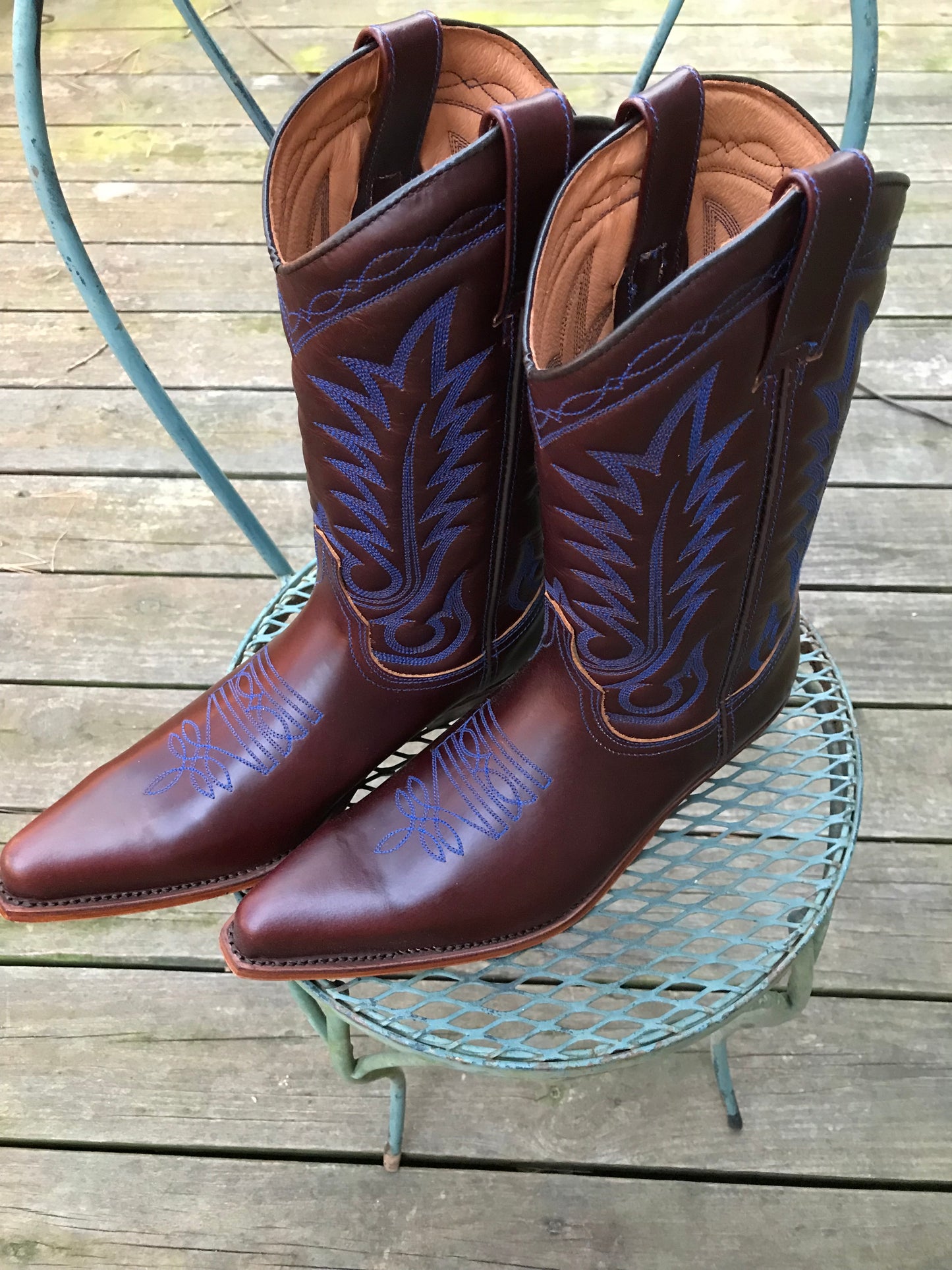 "The Louisville Blue Stitch" Urban Ranch Cowboy Boots