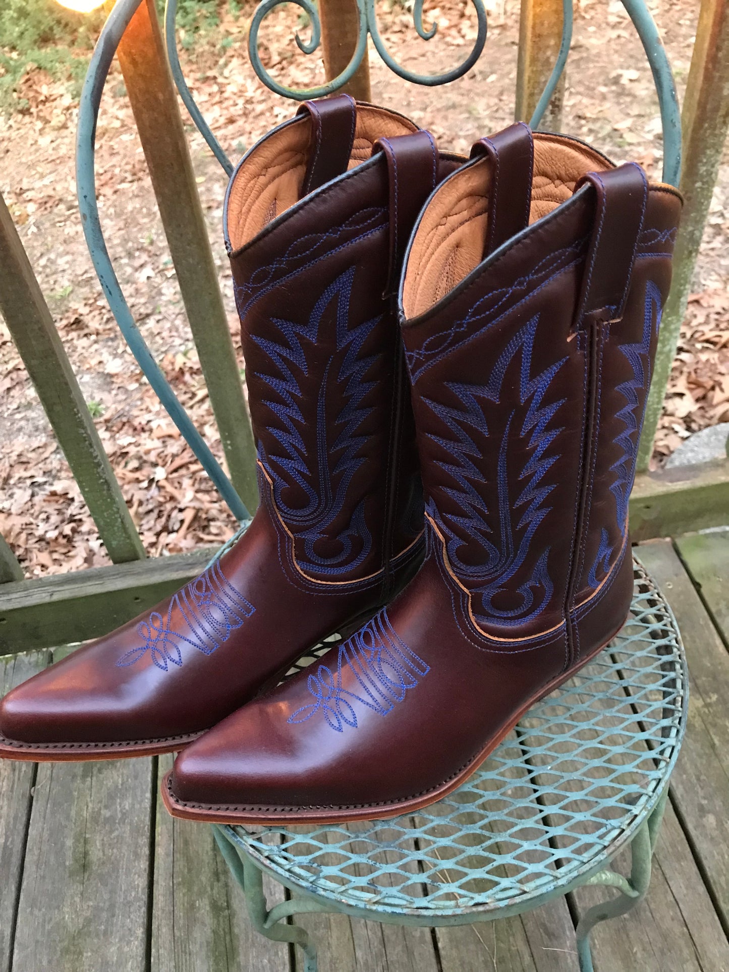 "The Louisville Blue Stitch" Urban Ranch Cowboy Boots