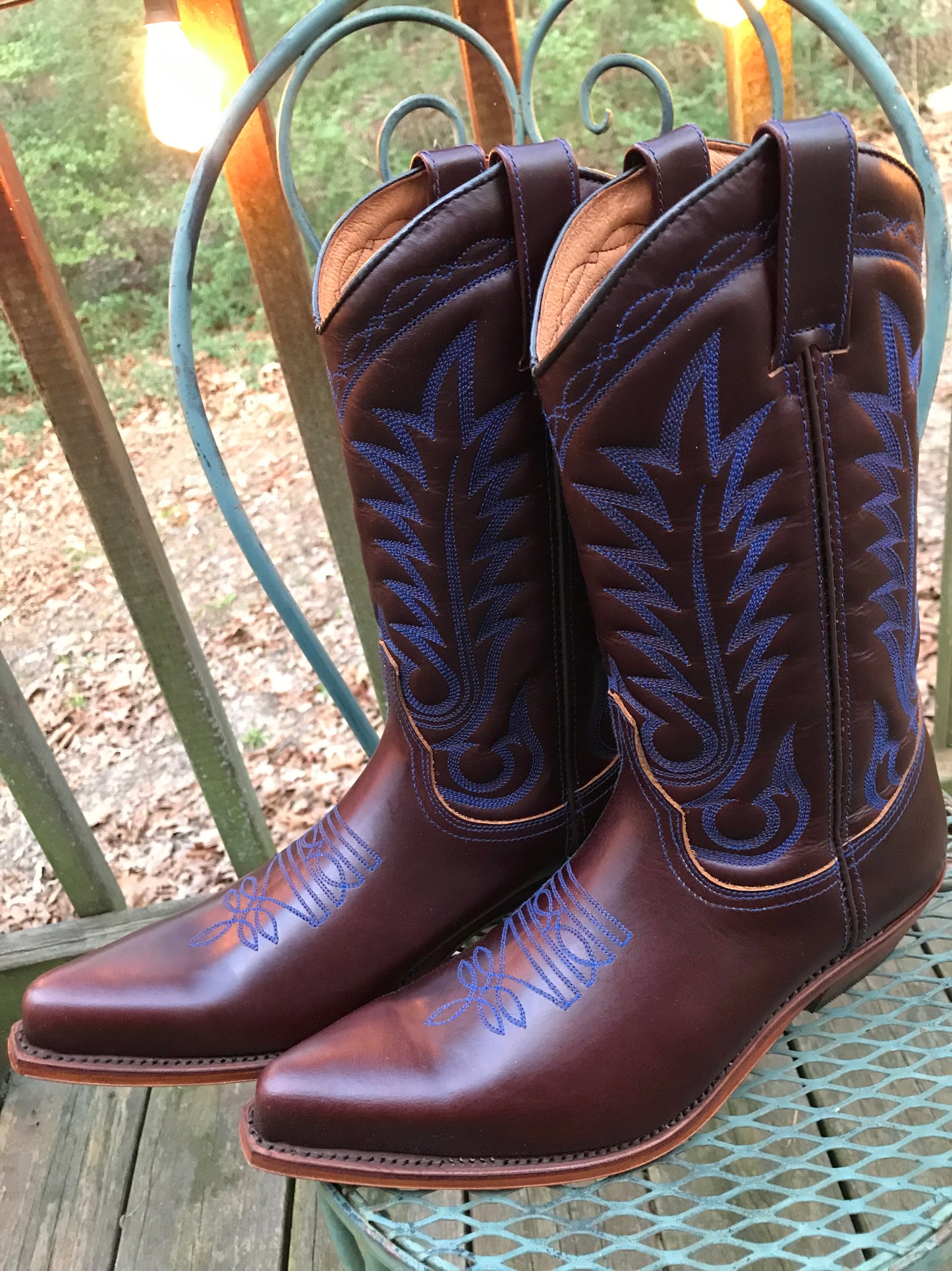 "The Louisville Blue Stitch" Urban Ranch Cowboy Boots