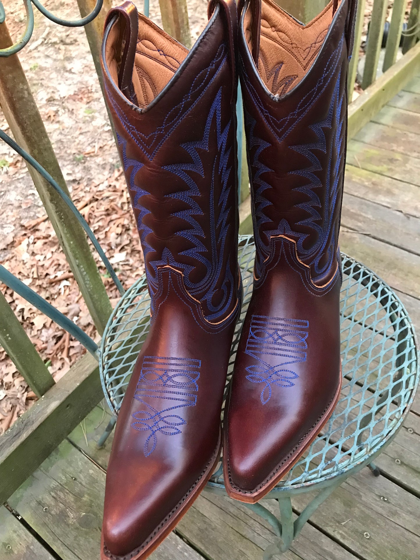 "The Louisville Blue Stitch" Urban Ranch Cowboy Boots