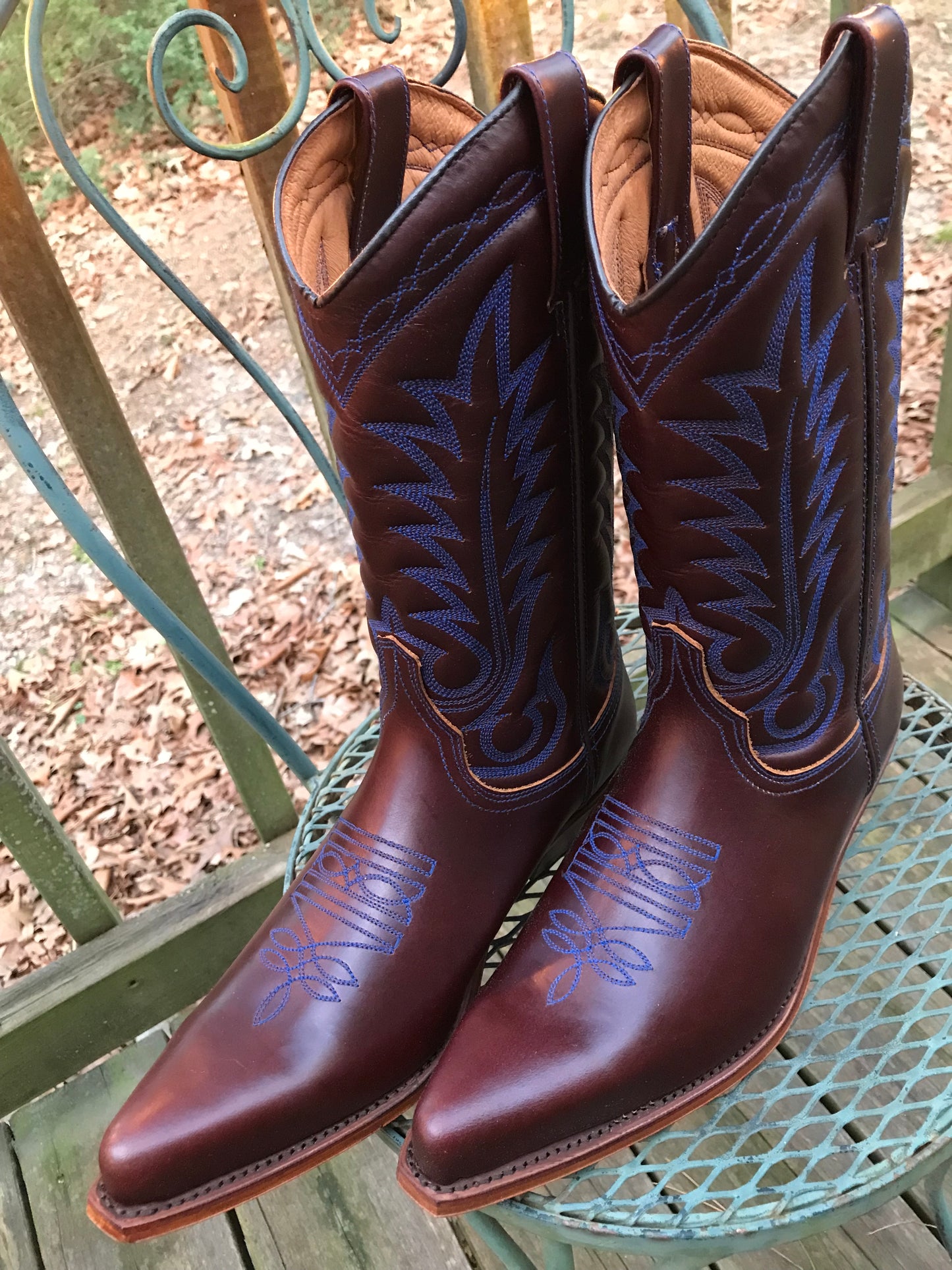 "The Louisville Blue Stitch" Urban Ranch Cowboy Boots