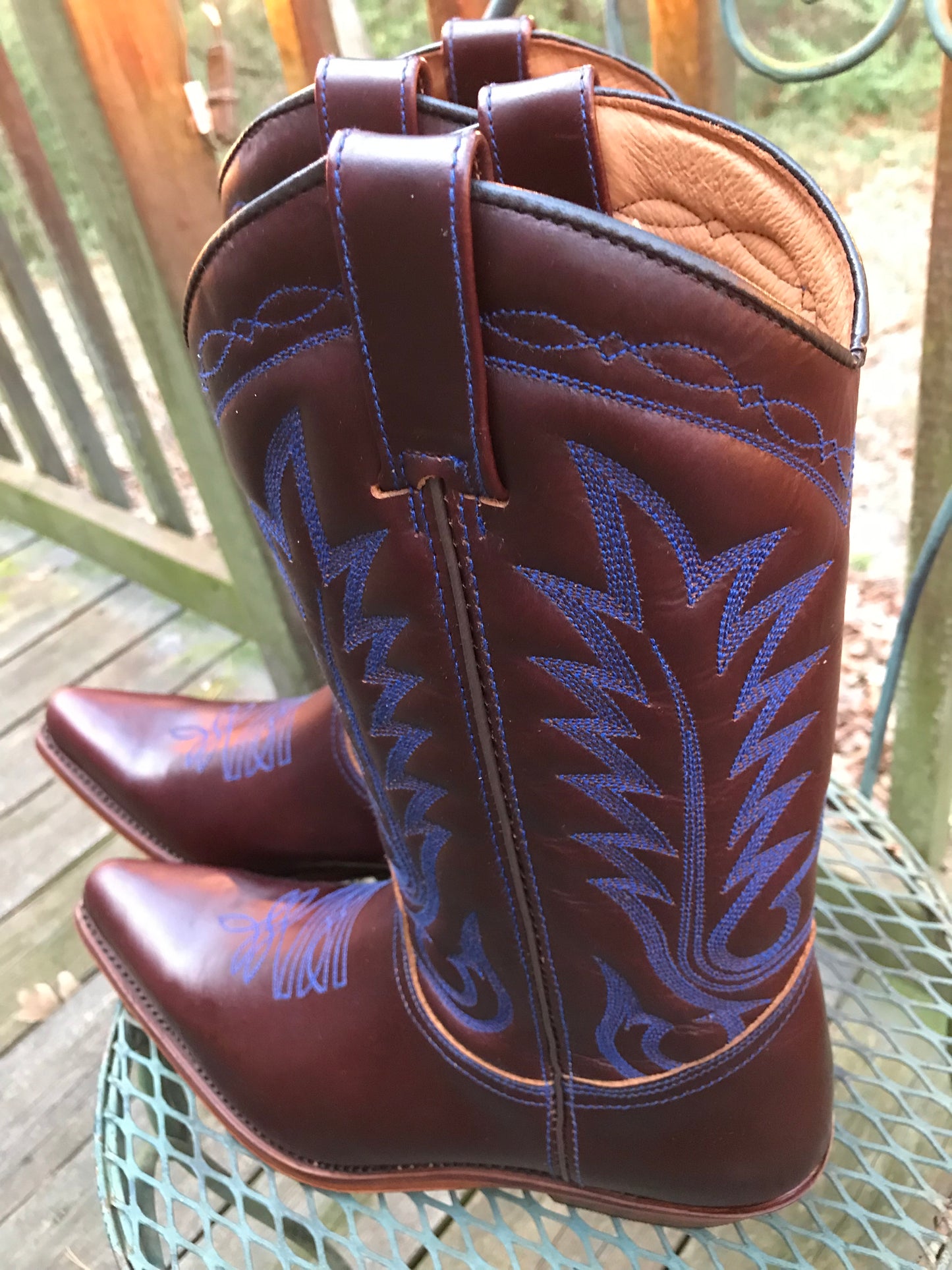 "The Louisville Blue Stitch" Urban Ranch Cowboy Boots