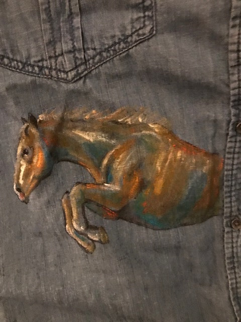 Special Hand Painted Equestrian Shirt By Special Equine Artist