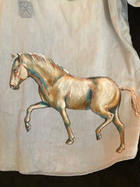 Great Special Hand Painted Horses Shirt by Very Special Equine Artist