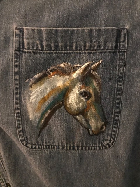 One-of-a-Kind Equestrian Shirt Hand Painted by An Incredible Equine Artist