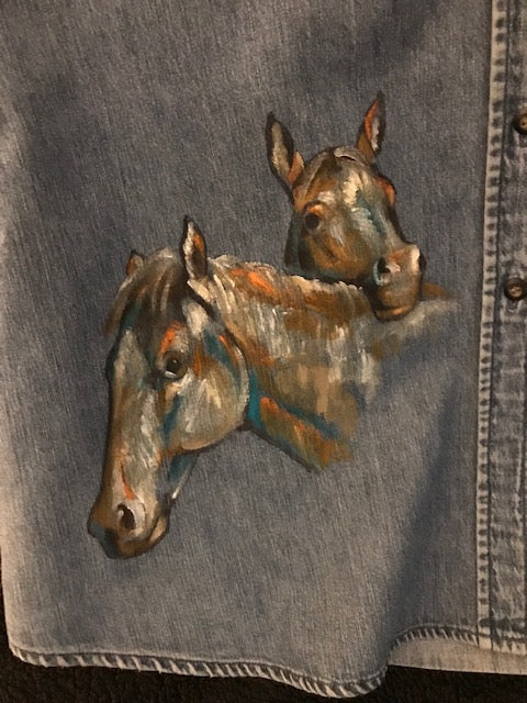 One-of-a-Kind Equestrian Shirt Hand Painted by An Incredible Equine Artist