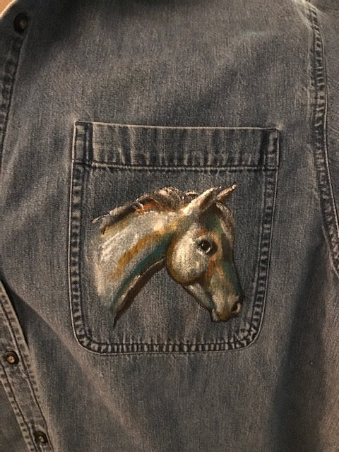 One-of-a-Kind Equestrian Shirt Hand Painted by An Incredible Equine Artist