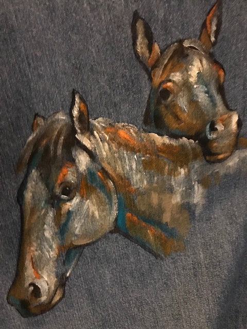 One-of-a-Kind Equestrian Shirt Hand Painted by An Incredible Equine Artist