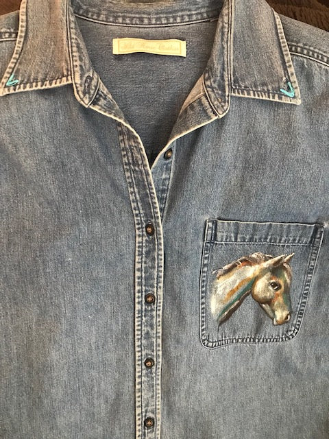 One-of-a-Kind Equestrian Shirt Hand Painted by An Incredible Equine Artist