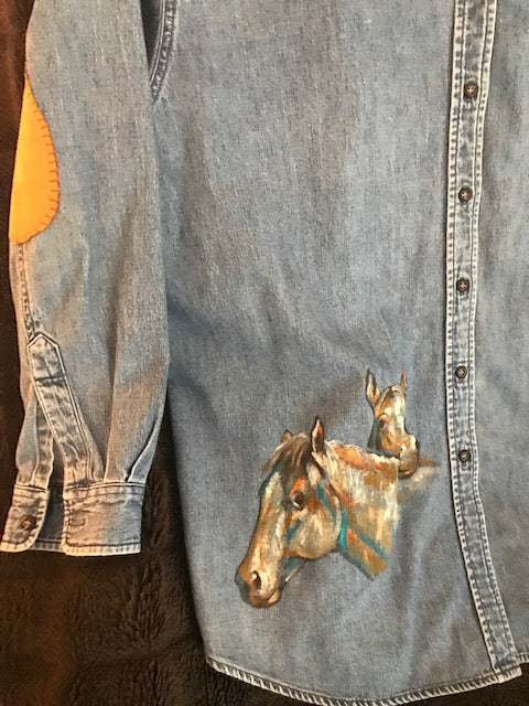 One-of-a-Kind Equestrian Shirt Hand Painted by An Incredible Equine Artist