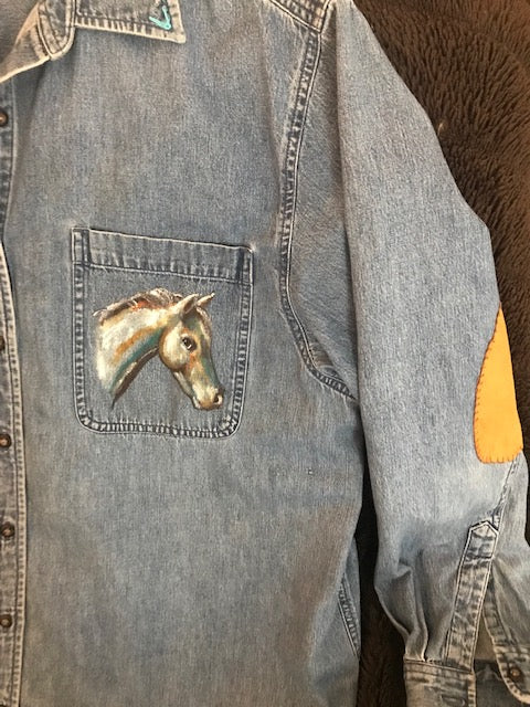 One-of-a-Kind Equestrian Shirt Hand Painted by An Incredible Equine Artist