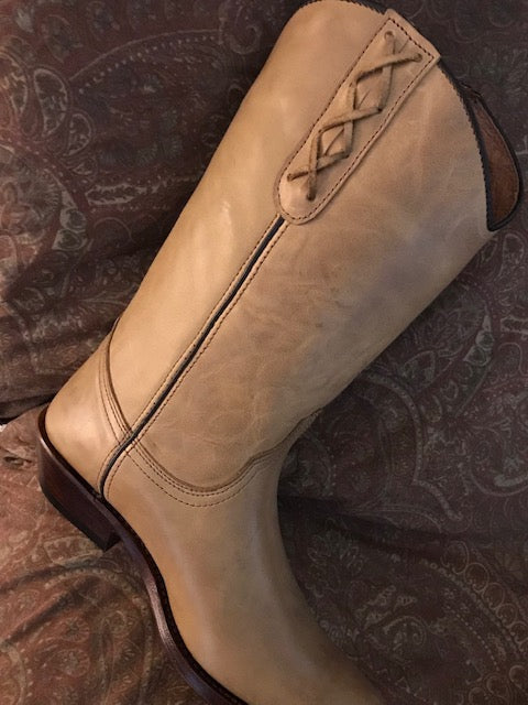 "The SKB Boot" - Beautiful Boots in Creme de la Cream Honey Beige Leather