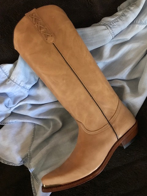 "The SKB Boot" -TALL Lovely Boots in Creme de la Cream Beige