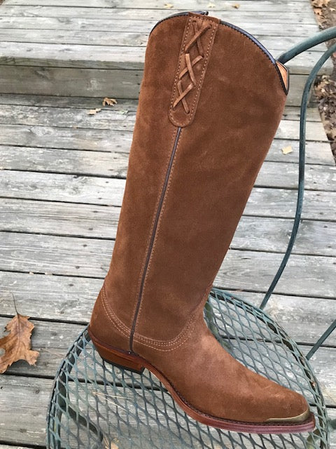 "The SKB Boot" - TALL Hip Boots in Warm Rich Caramel Whiskey Suede