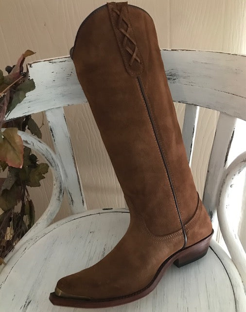 "The SKB Boot" - TALL Hip Boots in Warm Rich Caramel Whiskey Suede