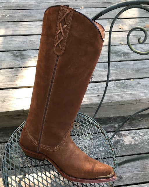 "The SKB Boot" - TALL Hip Boots in Warm Rich Caramel Whiskey Suede