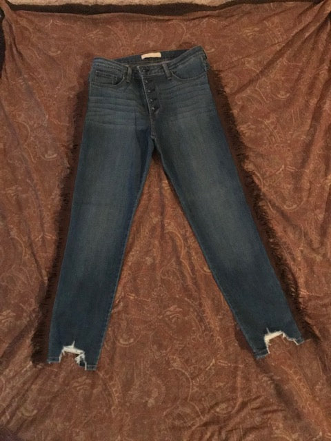 Unique Luxury Jeans With Brown Suede Fringe